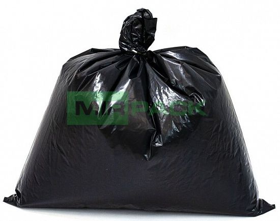 Мешки для мусора 30 литров, 45 мкм, в пачках 500 шт. черные, 2 х слойные до 25 кг. - Вид 8