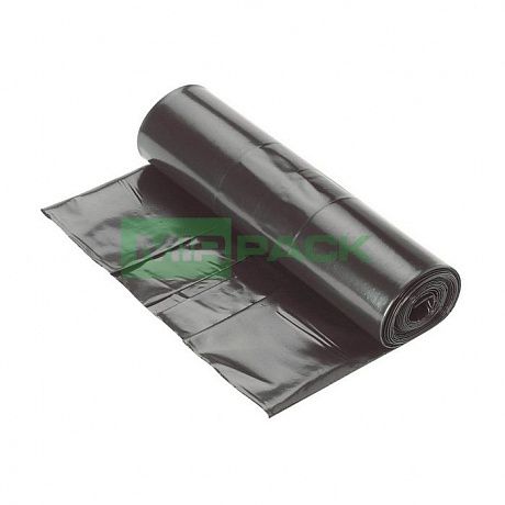 Мешки для мусора 120 литров, 40 мкм, 10 шт, ПВД, черные, 2х слойные до 40 кг - Вид 1